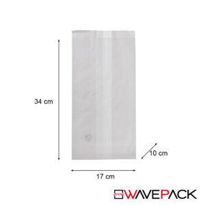 Sacchetti 17x34 con soffietto 10 in carta bianchi - 860 Pz/conf.