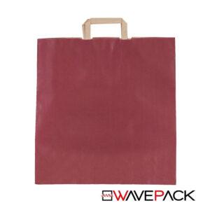 Shopper in carta Bordeax 40x42 con soffietto 12 e Manico piatto - 225 Pz